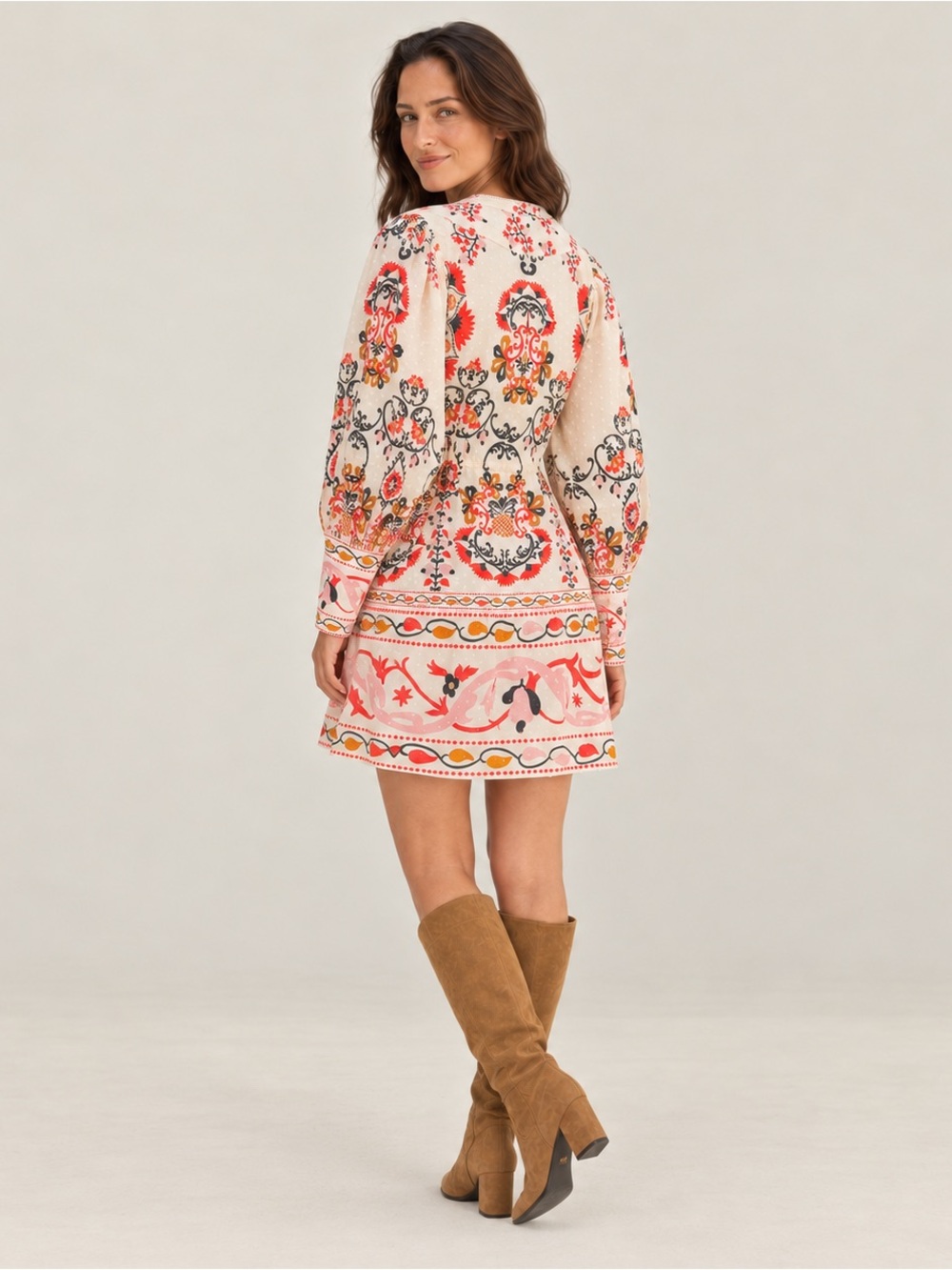 Farm Rio: Cream Cashew Mandala Mini Dress - Picture 4 of 11